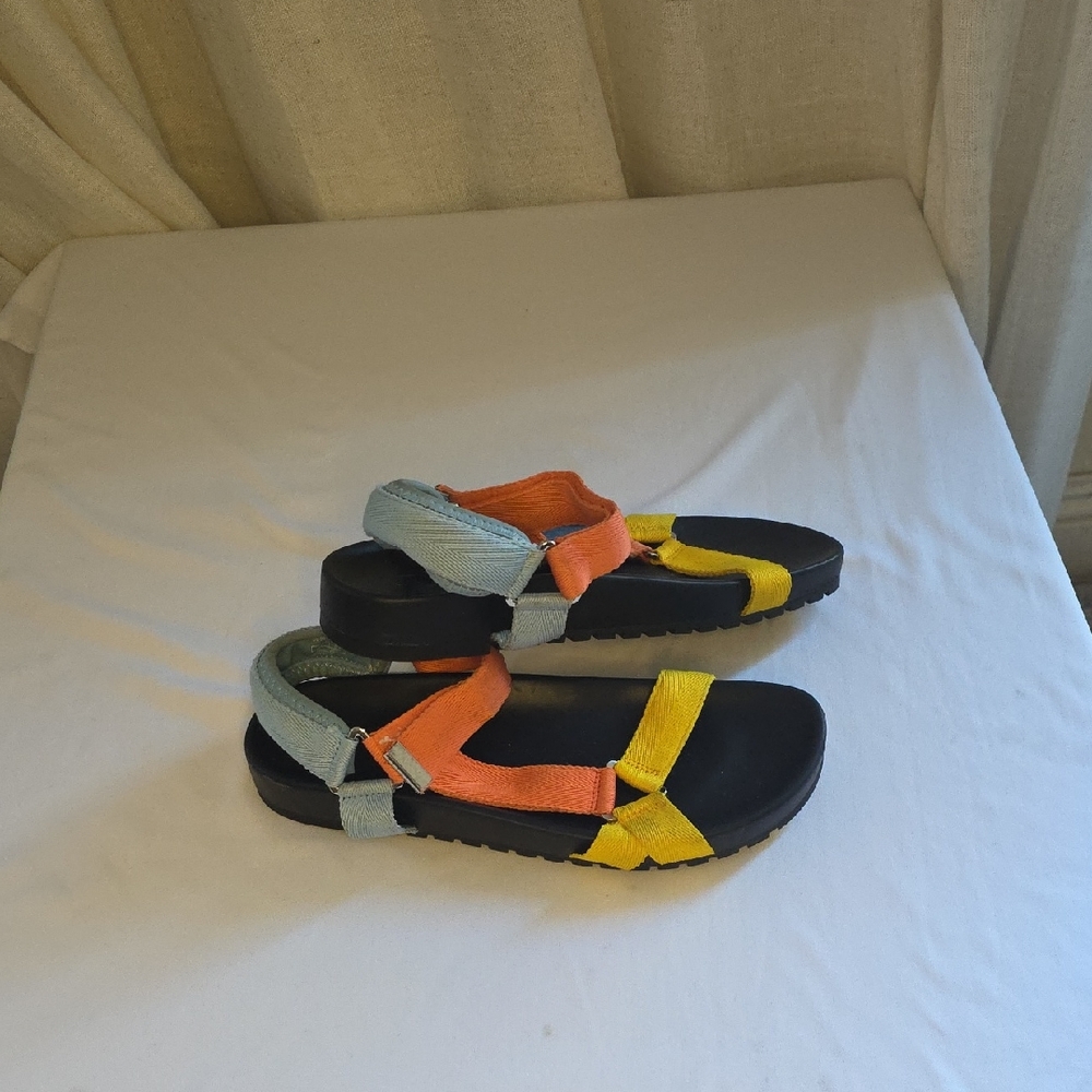 Zara Blue and Orange Sandals for Active Wear